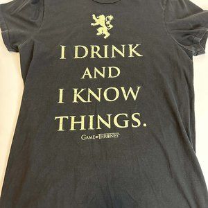 game of thrones T-shirt I drink and I know things Tyrion Lannister short sleeve